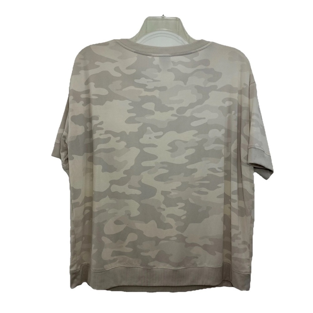 Zenergy by Chico’s Gray Camouflage Crewneck T-Shirt Womens 16-18 XL Short Sleeve - Picture 2 of 7